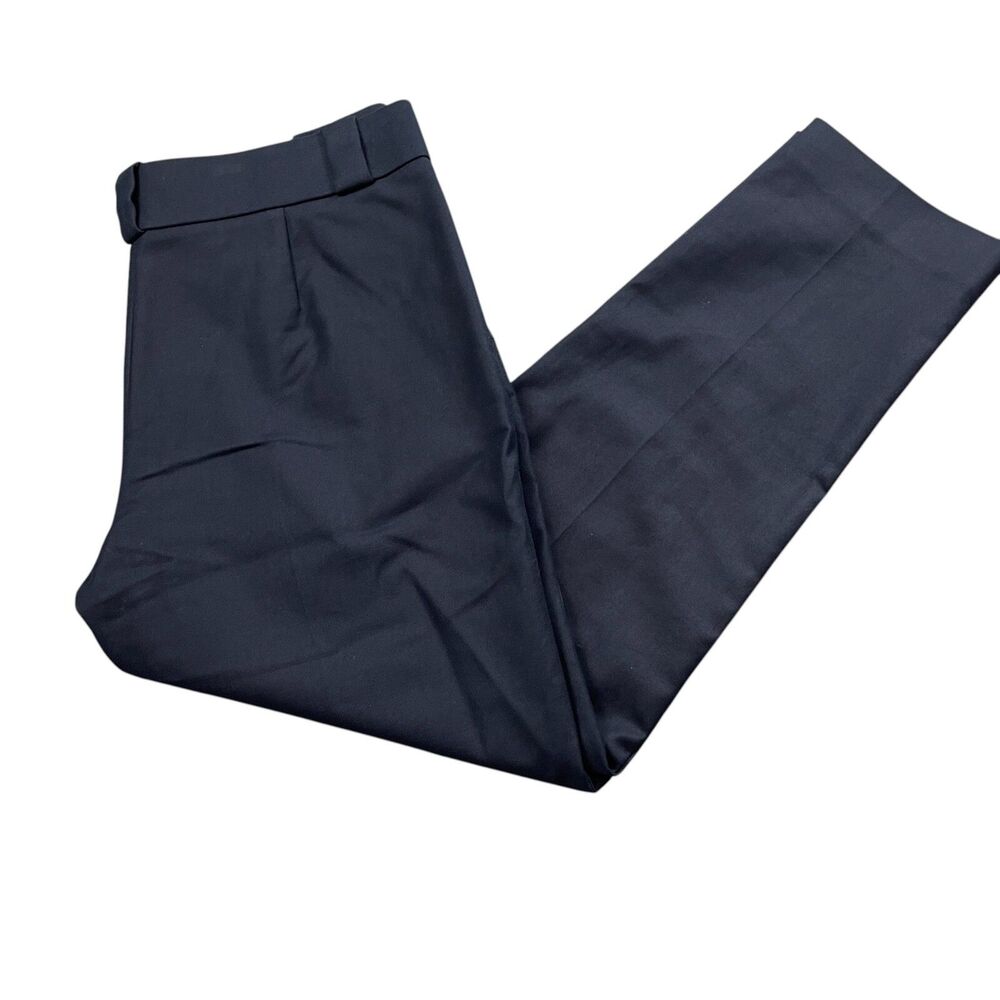 The Row 6 Navy Blake NEW w/tags Ankle Pants Lined Silk Cotton Blend Horn Button